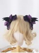 Dark Hard Girl Style Bowknot Devil Wings Halloween Gothic Lolita Double Ponytail Clip Hairpin