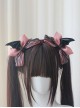 Dark Hard Girl Style Bowknot Devil Wings Halloween Gothic Lolita Double Ponytail Clip Hairpin