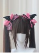 Dark Hard Girl Style Bowknot Devil Wings Halloween Gothic Lolita Double Ponytail Clip Hairpin