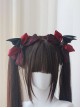 Dark Hard Girl Style Bowknot Devil Wings Halloween Gothic Lolita Double Ponytail Clip Hairpin