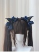 Dark Hard Girl Style Bowknot Devil Wings Halloween Gothic Lolita Double Ponytail Clip Hairpin