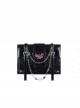 Chain Love Full Score Series Heart Imitation Crocodile Texture Subculture Sweet Cool Gothic Lolita Hot Girl Crossbody Bag