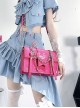 Chain Love Full Score Series Heart Imitation Crocodile Texture Subculture Sweet Cool Gothic Lolita Hot Girl Crossbody Bag