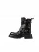 British Style Genuine Leather Punk Cool Daily Versatile Natural Folds Horse Leather Round Toe Mid Tube Martin Boots