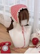 Pick Strawberry Series Red Plaid Lace Cute Sweet Girl Kawaii Fashion Triangle Scarf Hair Accessory