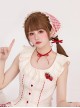 Pick Strawberry Series Red Plaid Lace Cute Sweet Girl Kawaii Fashion Triangle Scarf Hair Accessory