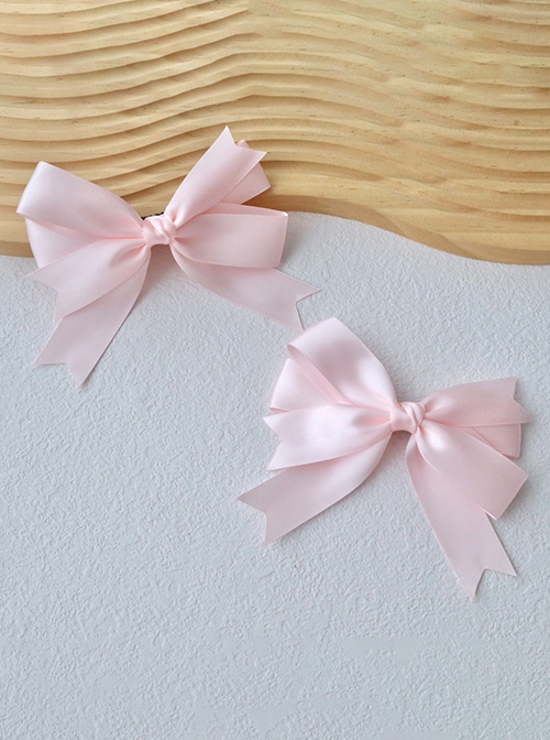 Versatile Daily Retro Classic Girly Sense Large Ribbon Satin Bowknot Sweet Lolita Double Ponytail Hairpin