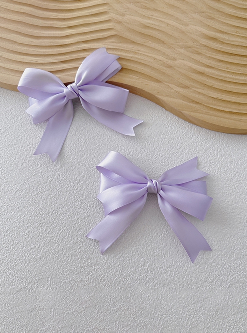 Versatile Daily Retro Classic Girly Sense Large Ribbon Satin Bowknot Sweet Lolita Double Ponytail Hairpin