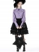 Gothic Style Five Pointed Star Shape Lace Ruffles Decorated Ribbon Bowknot Silver Cross Decorated Black Shoulder Bag