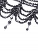 Gothic Style Multi Layered Retro Gorgeous Sexy Tassel Clavicle Chain Black Pendant Necklace