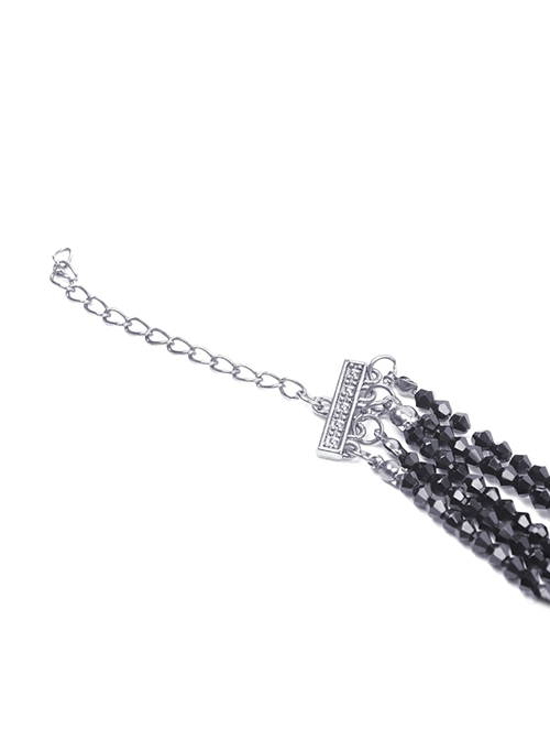 Gothic Style Multi Layered Retro Gorgeous Sexy Tassel Clavicle Chain Black Pendant Necklace