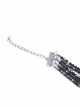 Gothic Style Multi Layered Retro Gorgeous Sexy Tassel Clavicle Chain Black Pendant Necklace