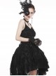 Gothic Style Elegant Lace Ribbon Elastic Adjustment Black Short Gloves