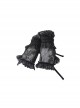 Gothic Style Elegant Lace Ribbon Elastic Adjustment Black Short Gloves