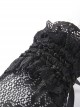 Gothic Style Elegant Lace Ribbon Elastic Adjustment Black Short Gloves