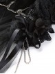 Gothic Style Dark Hollow Mesh Lace Cross Metal Decoration Gorgeous Black Veil