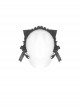 Gothic Style Cute Cat Ear Shape Lace Embellished Ribbon Bowknot Decorative Black Headband