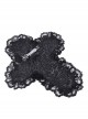 Gothic Style Cross Shape Exquisite Lace Surround Silver Cross Chain Embellished Dark Black Hairpin