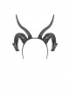 Gothic Style Dark Unique Mysterious Bold Textured Halloween Plastic Black Devil Horn Headband