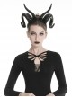 Gothic Style Dark Unique Mysterious Bold Textured Halloween Plastic Black Devil Horn Headband