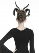 Gothic Style Dark Unique Mysterious Bold Textured Halloween Plastic Black Devil Horn Headband