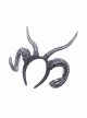 Gothic Style Dark Unique Mysterious Bold Textured Halloween Plastic Black Devil Horn Headband