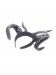 Gothic Style Dark Unique Mysterious Bold Textured Halloween Plastic Black Devil Horn Headband