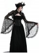 Gothic Style Sexy Elegant Romantic Floral Lace Mesh Translucent Retro Long Sleeve Shawl