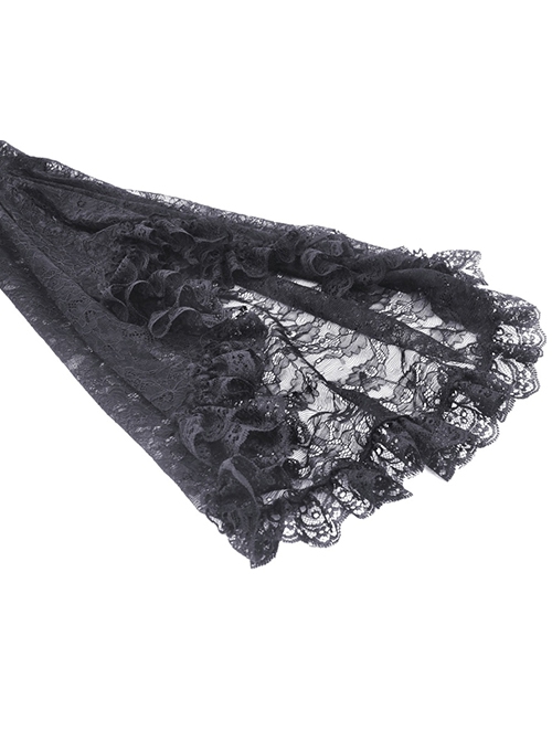 Gothic Style Sexy Elegant Romantic Floral Lace Mesh Translucent Retro Long Sleeve Shawl