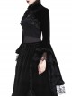 Gothic Style Gorgeous Black Velvet Chinese Knot Button Stand Collar Lace Ruffle Trumpet Sleeve Cape