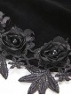 Gothic Style Gorgeous Black Velvet Chinese Knot Button Stand Collar Lace Ruffle Trumpet Sleeve Cape