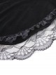 Gothic Style Gorgeous Black Velvet Chinese Knot Button Stand Collar Lace Ruffle Trumpet Sleeve Cape