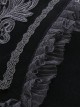 Gothic Style Elegant Embroidered Stand Collar Metal Plate Buckle Pleated Lace Embellished Velvet Short Cape