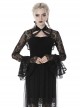 Gothic Chinese Style Sexy Lace Mesh Stand Collar Hollow Elegant Long Sleeve Cape