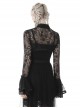 Gothic Chinese Style Sexy Lace Mesh Stand Collar Hollow Elegant Long Sleeve Cape