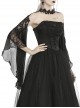 Gothic Style Exquisite Lace Tulle Splicing Big Sleeves Gorgeous Halter Neck Black Cape