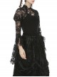 Gothic Style Retro Palace Mesh Lace Slim Sexy Strappy Gorgeous Black Cape