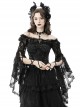 Gothic Style Gorgeous Dark One Shoulder Sexy Mesh Lace Retro Trumpet Sleeve Black Cape