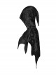 Gothic Style Velvet Material Unique Skull Print Short Spiked Hem Loose Hooded Cape