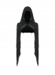 Gothic Style Dark Hollow Spider Web Gauze Irregular Trumpet Sleeves Black Hooded Shawl