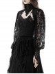 Gothic Style Exquisite Dark Pattern Retro Lace Stitching Stand Collar Long Sleeves Hollow Black Cape