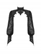 Gothic Style Exquisite Dark Pattern Retro Lace Stitching Stand Collar Long Sleeves Hollow Black Cape