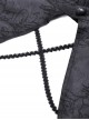 Gothic Style Exquisite Dark Pattern Retro Lace Stitching Stand Collar Long Sleeves Hollow Black Cape