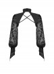 Gothic Style Exquisite Dark Pattern Retro Lace Stitching Stand Collar Long Sleeves Hollow Black Cape