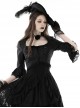 Gothic Dark Style Exquisite Dark Pattern Round Neck Patchwork Retro Palace Elegant Black Half Sleeve Blouses