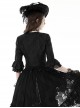 Gothic Dark Style Exquisite Dark Pattern Round Neck Patchwork Retro Palace Elegant Black Half Sleeve Blouses