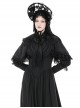 Dark Gothic Style Elegant Exquisite Palace Style Lace Splicing Bowknot Decorated Black Short Cape