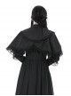 Dark Gothic Style Elegant Exquisite Palace Style Lace Splicing Bowknot Decorated Black Short Cape