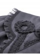 Dark Gothic Style Elegant Exquisite Palace Style Lace Splicing Bowknot Decorated Black Short Cape