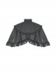 Dark Gothic Style Elegant Exquisite Palace Style Lace Splicing Bowknot Decorated Black Short Cape